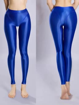 New Shiny Nylon Leggings High Cut Patchwork Pencil Pants Tights Trousers Elastic Yoga Fitness Pantalon Spodnie Collant Joggers