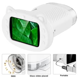 Kids Microscope 500x Science and Education Handheld Microscope 2.4-Inch Pocket USB Microscope Birthday Gifts For Boys And Girls
