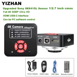 Yizhan 4K Digital Microscope For Soldering 1080P HDMI USB Industrial Microscope Camera, 150X Zoom Lens, 5-100cm Working Distance