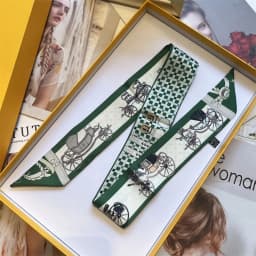 5 * 90Cm Nordic Classic Pumpkin Carriage Twill Silk Women's Decorative Wrapping Bag Ribbon Silk Scarf Small Scarf Wholesale