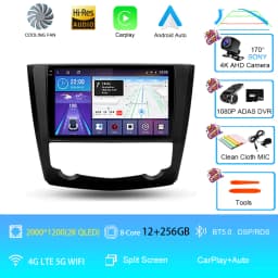 Android 16 9 Inch Carplay For RENAULT KADJAR 2015 - 2019 Car Radio Multimedia Center Bluetooth 4G Wifi Rear Camera Touch Display