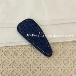 Retro simple denim blue high-end new hairpin broken hair hairpin bangs BB clip temperament versatile side clip