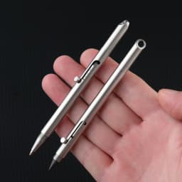 2 IN 1 MINI Ballpoint Pen Stainless Steel Eternal Pencil Erasable Pencil Portable Key Pendant Pocket Pen Emergency Writing