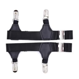 A Pair Men's Black Sock Garters Belt Adjustable Elastic Sock Suspenders Braces Holders Non-slip Duck-Mouth Clips Hold Up