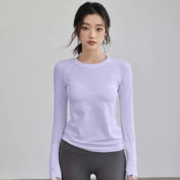 Women's Autumn & Winter Yoga Comprehensive Training Top High-Elastic Slim Crew Neck Quick-Dry Sports Long-Sleeve Fitness Clothes