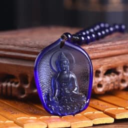 Handmade Necklace Nepal Buddhist Mala Stone Beads Buddha Statue Pendant Necklace Statement Buddha Lucky Amulet Pendant Necklace