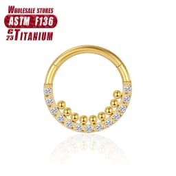G23 Titanium Flower Nose Rings Hoop Zircon Piercing Diaphragm Tragus Cartilage Ear Perforated Clicker Ladies Lip Body Jewelry