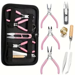 1set Senior Jewelry Making Tool Set, Includes Round Nose, Pointed Nose, and Wire Cutters, Non-Serrated Pliers for Beginners