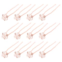 12Pcs/Set Elegant Pearl Crystal Wedding Hair Pins for Women Flower U-Shape Hair Clips Bridal Hair Accessories Jewelry Gifts