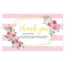 9.0x5.4cm Pink Black Foil Stamp Greeting Label Custom Thank You Cards For Small Bussiness Gift Box Decoration Packaging Supplies