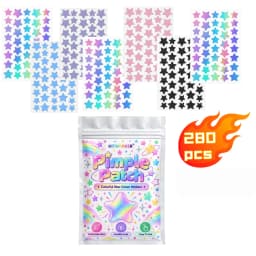 240 Count Superstar Hydrocolloid Pimple Patches - Cute Star-Shaped Cover, Colorful & Shiny, Fragrance-Free, Paraben-Free, Suitab
