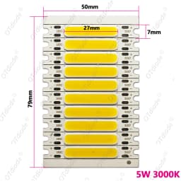 10pcs 1W 3W 5W 300mA COB LED Light Chip 3V 9V 12V 15V 17V 50*7mm Cold Warm White Blub For FlashLight Wall Lamps lights Tube DIY