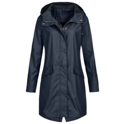 Women Waterproof Zipper Rain Jacket Solid Color Ladies Outdoor Mountaineering Lightweight Raincoats Plus Size XS-3XL