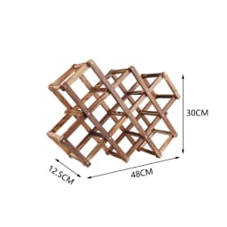 【Lifeideas】Wood 10 Bottles Foldable Wine Rack Stand Storage Display Shelf, Natural