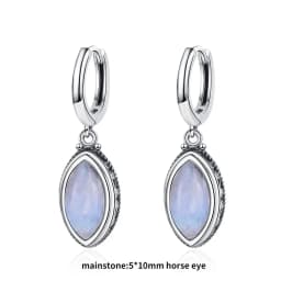 New Elegant Natural Kyanite S925 Silver Drop Earrings for Women Vintage Jewelry Wedding Engagement Hoop Earrings Gifts