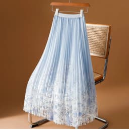 Printed Mesh half Skirt Women Spring Summer 2026 New Slim Floral Gauze Skirt Fashion Draped pleated A-line Long Skirts Female