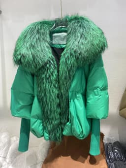 Janveny Large Real Silver Fox Fur Collar 2026 White Duck Down Jacket Women Winter Luxury Puffer Coat Oversize Feather Outwear