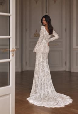 Customized Beaded Lace Wedding Dress Glamorous Off Shoulder Bridal Gown Opulent Mermaid Long Dresses For Bride