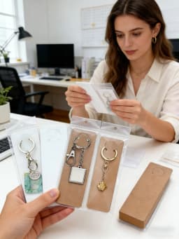 100/400 Pcs Keychain Display Holder, Necklace Keyring Organizer Paper Card, Transparent Self-Sealing Bag for Packaging Wholesale
