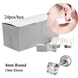 24pcs/Box Disposable Ear Piercing Gun Safe Ball Clasps Mini Daisy Crown Earring Piercer Machine Tool For Adult Kids Wholesale