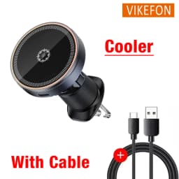 Cooler Magnetic Wireless Car Charger LED Light Air Outlet Phone Holder for iPhone 16/15/14/13 Pro Max Fast Charging Station