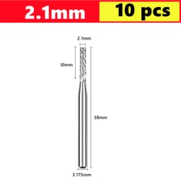 10pcs PCB Corn End Milling Cutter 0.5-3.175mm, 3.175mm (1/8) Shank Hard Alloy PCB Milling Cutter CNC Cutting Milling Cutter