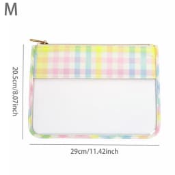 New Large Size Rainbow Plaid Fanny Pack Chest Pack Toiletry Storage Pouch Grid Outdoor Fanny Pack Travel Wash Cosmetic Bag Gift