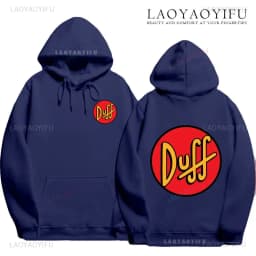 The Simpsons Duff Beer Circle Logo V2 Hoodie Funny Retro Street Fashion Men's Gift Long Sleeve Design Printed Family Pullover