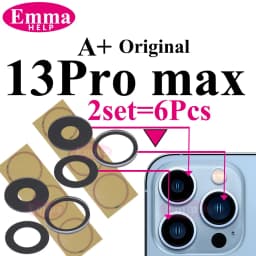 2Set Original Sapphire Back Camera Lens Glass for iPhone 16 15 14 13 12 Pro Max Mini Replacement Parts