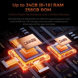 OUKITEL WP53 PRO Smartphone, 24GB RAM(8+16 Expand) 256GB ROM, Android 15, 11000mAh Big Battery, 6.52" HD Screen, 50MP Camera, Camping Light, Loud Speaker, NFC, Unlocked Cell Phone