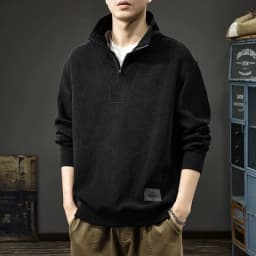 New Half-zipper Stand-up Collar Men's Sweater