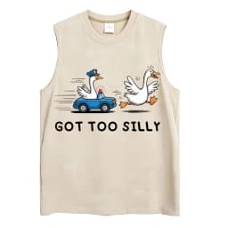 Washed Funny Goose Tank Tops Mess with The Honk You Get The Bonk Graphic T Shirts Vintage Unisex Loose Cotton Sleeveless Vests