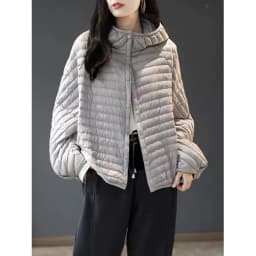 Slim Fit Hooded down Cotton Jacket Lightweight Stripe Pattern Women's Fashionable Warm Cotton Coat Single Button Closure Long...