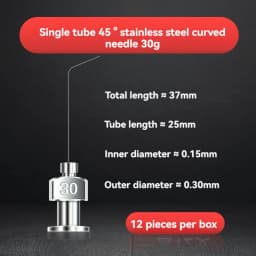 1-inch 45 degree bent metal injection needle tube, stainless steel dispensing needle, dispensing needle distributor accessories