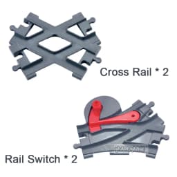 Marumine MOC Block Train Straight Curved Track Crossover Parts Railway Switch Big Size Building Bricks City View Accessories