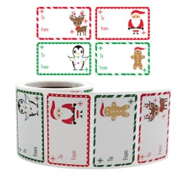 250 Pcs Christmas Tags Self Adhesive Gift Tags for Xmas Presents Christmas Name Labels Stickers for Wrapping Paper Birthday