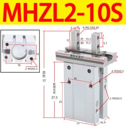 MHZL2 Pneumatic Gripper Double Acting Air Finger Cylinder 10S 16S 20S 25S 16D 20D 25D Parallel Gripper