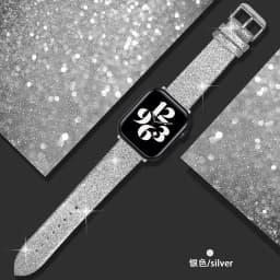 Glitter strap For Apple Watch Ultra 49mm Band 44mm 40mm 41mm 42mm 38mm 45mm leather loop bracelet iWatch Series 8 7 6 5 4 3 SE