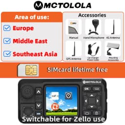 MOTOLOLA (Equipped with a Lifetime Free SIM Card) Global 4G LTE POC Wireless Internet Car Walkie Talkie Global Coverage of 5000