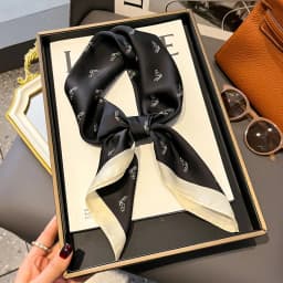 Luxury Design Silk Shawl Square Scarf For Women Satin Hijab Fashion Wraps Neckerchief Female Hair Bands Ribbon Headband Bandana