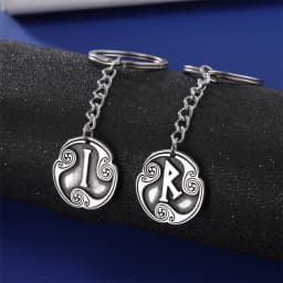 EUEAVAN Retro Mysterious 24 Runes Keychain Norse Viking Jewelry Courage Charm Letter Amulet Keyring for Women Men Accessories