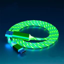 NNBULI Fast Charging Data Cord Flow Luminous USB Type C Cable 3A Fast Charging Cable Glowing LED Cable for Samsung Xiaomi Huawei