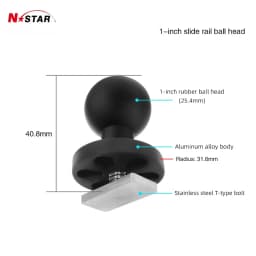 1 Inch 25mm Ball Head Adapter Motorcycle Handlebar Clamp Mount Phone Ball Head Mount Aluminum Ball Base Socket Arm Mount for Ram