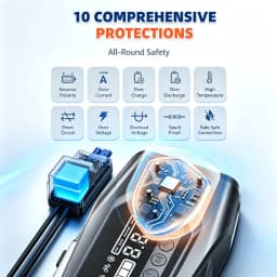 AEGNITE 10000A 10-in-1 Portable CarJump Start Jump Power Supply with Tire Inflator Combo 12V Battery Charger 150PSI Air Pump LED USB Quick Charge Input/Output Multi-Function Roadside Emergency Tool