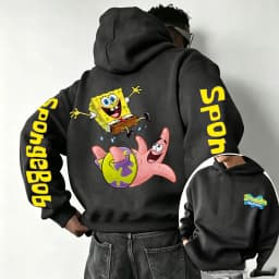 SpongeBob SquarePants Cartoon Anime 2026 New Spring and Autumn Men's and Women's Fashion Hooded Sports Hoodie