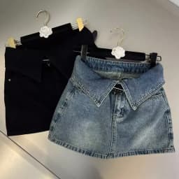 Y2k Hip Flange Wrapped A-line Skirt for women Denim Short Skirt Harajuku Streetwear Leisure Women High Waisted Self skirts