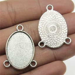 10pcs 18x25mm Inner Size Antique Silver Plated 31 Styles Cameo Cabochon Base Setting Charms Pendant Necklace Findings