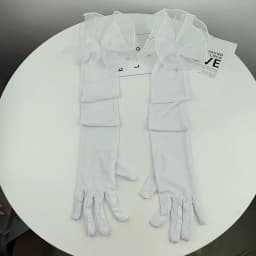 Sexy Lace Pearl Black Silk Perspective Thin Wedding Dress Long Gloves Women Sunscreen Sleeves Summer Outdoor Sun Driving Mittens