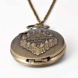 Vintage Castle Embossed Marauder Map Pocket Watch with Bronze Chain - A Timeless Accessory!
