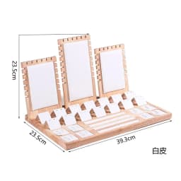 Solid Wood Jewelry Display Stand Necklace Pendant Bracelet Chain Ring Earrings Stud Organizer Jewelry Display Props Entire Set